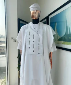 Darestrich white agbada