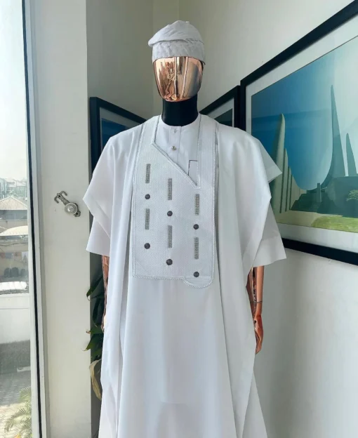 Darestrich white agbada