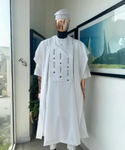 Darestrich white agbada