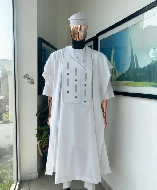 Darestrich white agbada